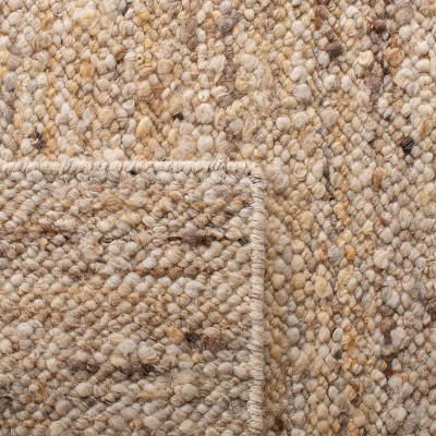 Beige Handwoven Wool Flatweave Runner Rug, 2' x 5'