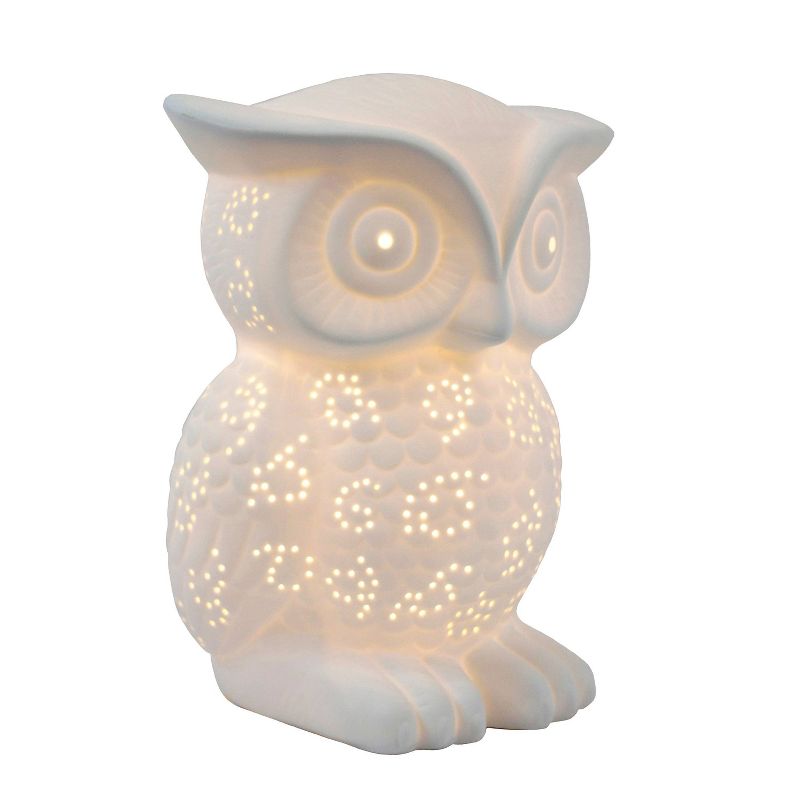 Porcelain Wise Owl Shaped Animal Light Table Lamp - Simple Designs, 2 of 6