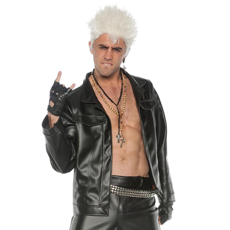 Faux Leather Rocker Jacket Adult Costume, 1 of 5