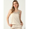 Allegra K Women's Satin V Neck Spaghetti Strap Summer Cami Tops - 3 of 4