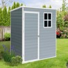 5ft x 3ft Resin Outdoor Storage Shed Plastic Garden Sheds with Floor and Lockable Door for Backyard, Lawn, Grey (W540S00019) - 4 of 4