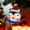 Kurt Adler Noble Gems Glass Ornament for Christmas Tree, Roly Poly Penguin - 3 of 3