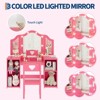 Princess Vanity Table & Chair Set for Girls with Tri-Folding Mirror, Touch Light Vanity Desk with Storage & High Back Chair - Gift for Girls - 4 of 4