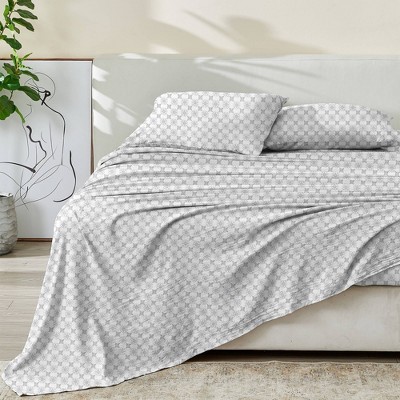 Patina Vie Floral Cotton Percale Vintage Printed Floral Sheet Set