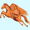 Boy's Design By Humans Headless Horseman Pumpkin Head Drawing By patrimonio T-Shirt - 2 of 3