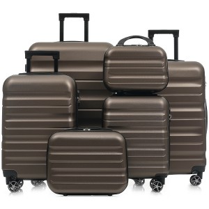 Lyngins 6-Piece Family Hardside Luggage Set – 12" +14" +16" +20" Carry on Luggage, 24" +28" Spinner Suitcases, ABS Lightweight Durable Build - 1 of 4