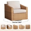 Spruce & Spring Outdoor Wicker Patio Furniture Swivel Chair - 4 of 4
