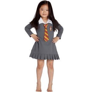 HARRY POTTER "Hermione Granger Gryffindor Halloween Toddler Costume Uniform Tie Pajama Gown - 1 of 3