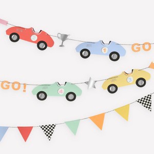 Meri Meri Race Car Garland Set (10' with excess cord - Pack of 1) - 1 of 4