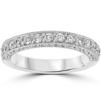Pompeii3 1 1/6ct Diamond Vintage Heirloom Wedding Ring 14K White Gold