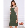 INSPIRE CHIC Women's Adjustable Straps Sleeveless Square Neck Casual Midi Dresses with Pockets - 4 of 4