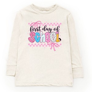 The Juniper Shop First Day Of School Checker Border Youth Long Sleeve Tee - 1 of 4