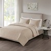 Sapphtopaz Comforter Set Bedding Set Solid Color Square Check Pattern Reversible Quilt Set 3 Piece 1 Quilt, 2 Pillow Shams - 2 of 4