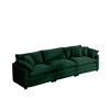 Mid-Century Modern Sofa 3-Seater Sectional Sofa with 2 Arm Pillows and 3 Throw Pillows, Light Beige Corduroy Fabric - 3 of 4