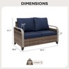 EAGLE PEAK Wicker Outdoor Patio Sofa Modern Rattan Patio Furniture Loveseat for Backyard Deck Porch Balcony, 2 Seat Loveseat - 3 of 4