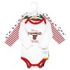 Hudson Baby Cotton Long-Sleeve Bodysuits, White Christmoose 3-Pack - image 2 of 4