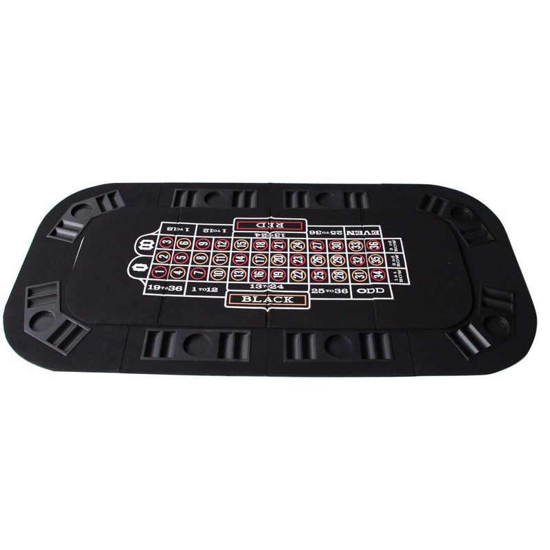 INO Design Portable Casino Texas Holdem Poker/Craps/Roulette Mat Tabletop Black, 2 of 9