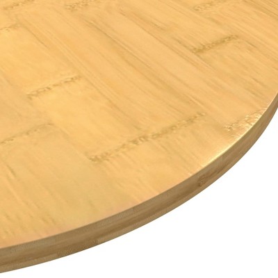 Round Bamboo Table Top with Varnish Finish, 11.8" Diameter
