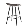 26" Contemporary Fixed-Height Counter Stool in Steel and Faux Leather with Square Metal Footrest, Set of 2 - 4 of 4
