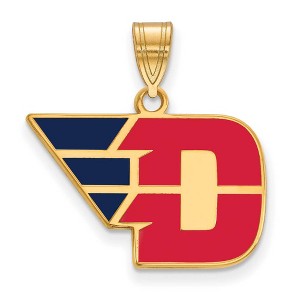 Black Bow Jewelry 14k Yellow Gold Plated Sterling Silver Dayton Flyers NCAA Medium Pendant - 1 of 3