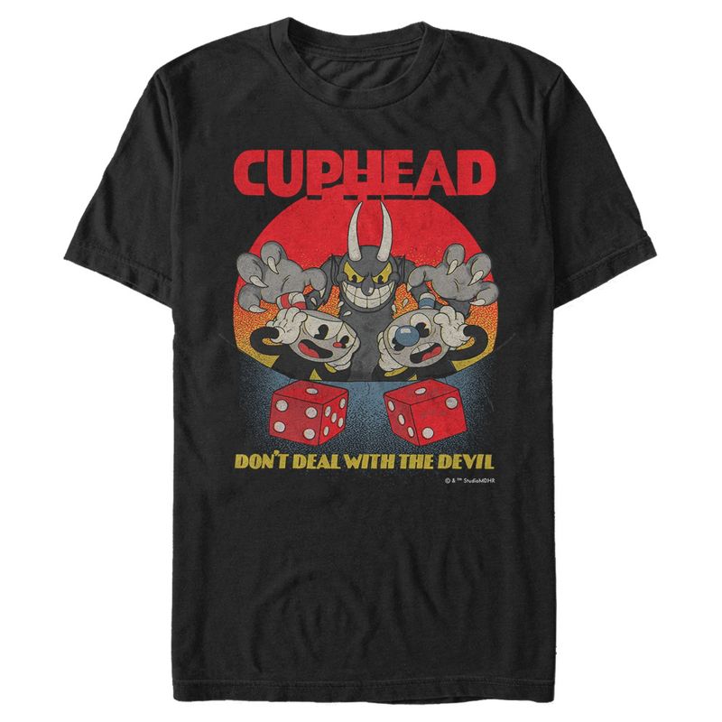Men's Cuphead Don't Deal With the Devil Snake Eyes T-Shirt, 1 of 6