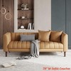Modern Faux Leather Sofa Couch, 78 in W Sofa w/ Deep Seats, 3 Seater Sofa Couch w/ 2 Throw Pillows & Wood Legs, Easy Assembly - 4 of 4