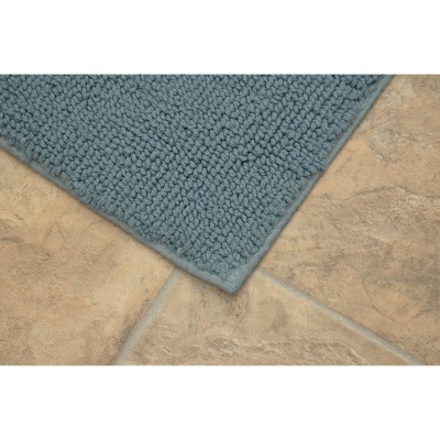 Sky Blue Queen Cotton 24" x 40" Washable Bath Rug