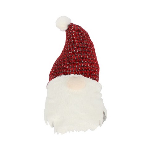 Gnome in Striped Hat Christmas Pillow