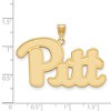 Black Bow Jewelry 10k Yellow Gold Pittsburgh Panthers NCAA Extra Large Pendant - 3 of 4