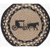 Earth Rugs Round Jute Trivet 10"x10" – Amish Buggy Print with Braided Natural Jute - 3 of 3
