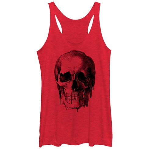 Women's Lost Gods Melting Print Skull Racerback Tank Top - image 1 of 3