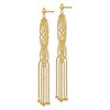 Black Bow Jewelry Beaded Fringe Chandelier Post Earrings in 14k Yellow Gold - 2 of 4