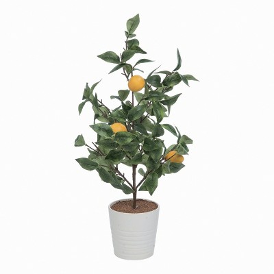 Transpac Fabric 23" Green Spring Faux Lemon Zest Tree