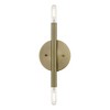 Livex Lighting Copenhagen 2 - Light Wall Light in  Antique Brass - 3 of 4