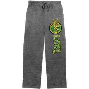 Marvel Comics Presents Loki Classic Men's Graphite Heater Sleep Pajama Pants - 1 of 2