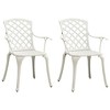 vidaXL Bistro Set Patio Table and Chair Bistro Table Outdoor Cast Aluminum - White 2 Items - 3 of 4
