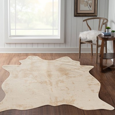 Tufted Grey Mix Faux Cowhide Rectangular Rug 5' x 7'