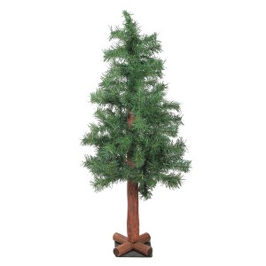 Northlight 3' Unlit Artificial Christmas Tree Slim Traditional Mixed Green Woodland Alpine - 1 of 3