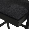 PAGED 38" High Bar Stools Modern Upholstered Counter Stools with Resin Rattan Back, Set of 3, Arms and Wooden Legs for Pub, Dining Room - 3 of 4