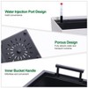 Planter Set of 2, Indoor ＆ Outdoor White Taper Planter with Shelf Insert, Self-Absorbing Plastic Flower Pots, - 4 of 4
