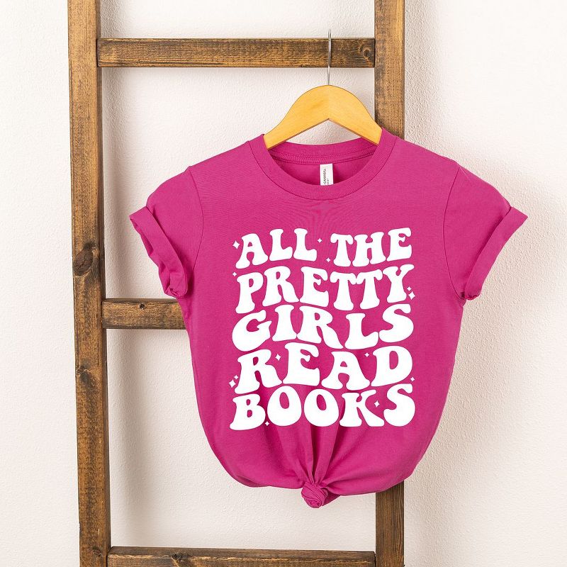The Juniper Shop Pretty Girls Read Books Youth Short Sleeve Tee, 1 of 3