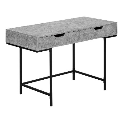Monarch Specialties Computer Desk Home Office Laptop Storage Drawers 48InchL Work Metal Laminate Grey Black Contemporary Modern