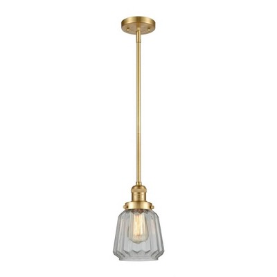 Chatham - 1 Light Stem Hung Mini Pendant In Art Deco Style-8 Inches Tall and 7 Inches Wide