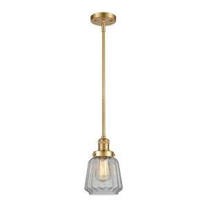 Chatham - 1 Light Stem Hung Mini Pendant In Art Deco Style-8 Inches Tall and 7 Inches Wide - 1 of 1