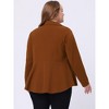 Agnes Orinda Women's Plus Size High-Low Peplum Button Work Elegant Blazers - 4 of 4