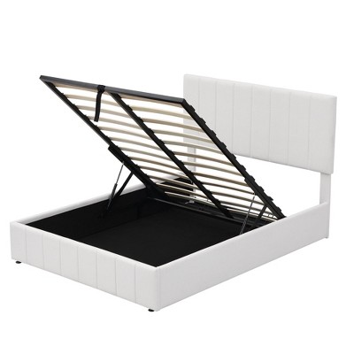 NicBex Queen/Full Size Upholstered Platform Bed with a Hydraulic Storage System for Adults