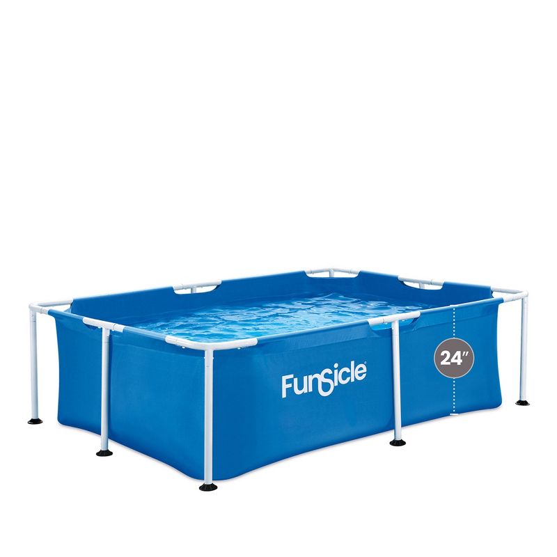 Funsicle 7 Foot 4 Person Capacity Durable Rectangular Above Ground Activity Lap Pool with SmartConnect Technology for Ages 6 and Up, Blue, 4 of 7