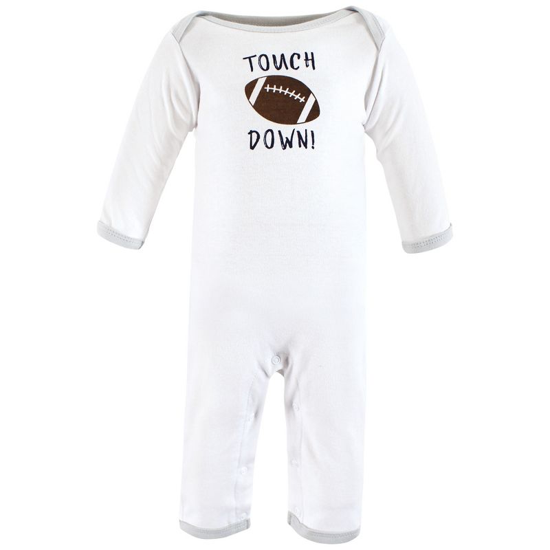 Hudson Baby Infant Boys Cotton Coveralls, Touch Down, 3 of 6