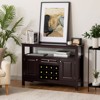 Costway Storage Buffet Sideboard Table Kitchen Sever Cabinet Wine Rack Brown - 2 of 4