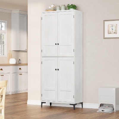 71" Farmhouse Tall Storage Cabinet, Adjustable Shelves & 4 Doors - Bathroom Pantry Organizer for Kitchen, Dining Room and office